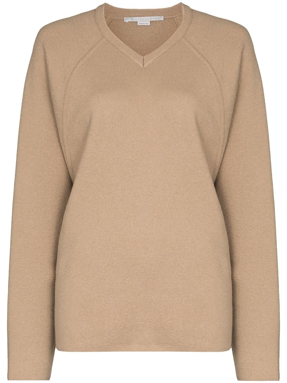 V-neck fine-knit jumper - 1