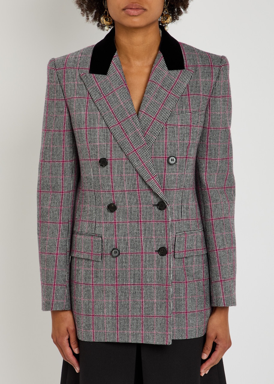 Chloe Checked Double-breasted Wool Blazer - 2