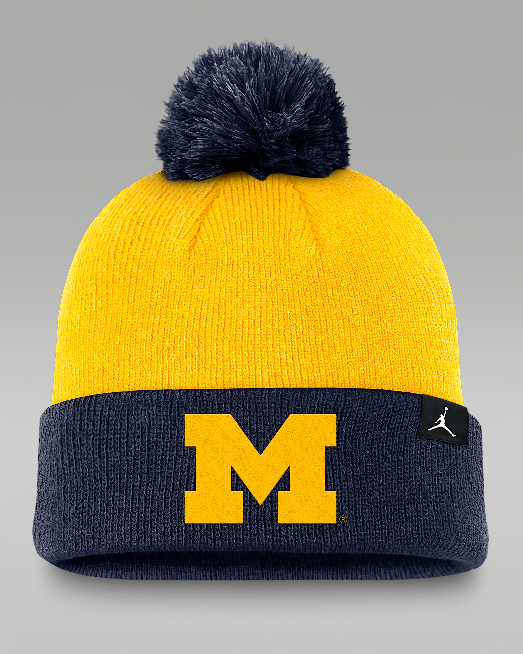 Michigan Peak Men's Jordan Brand College Cuffed Pom Beanie - 2