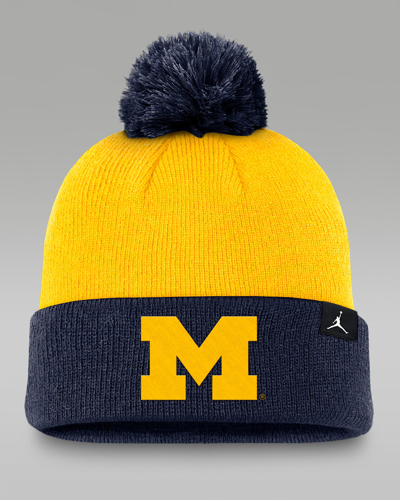 Jordan Michigan Peak Men's Jordan Brand College Cuffed Pom Beanie outlook
