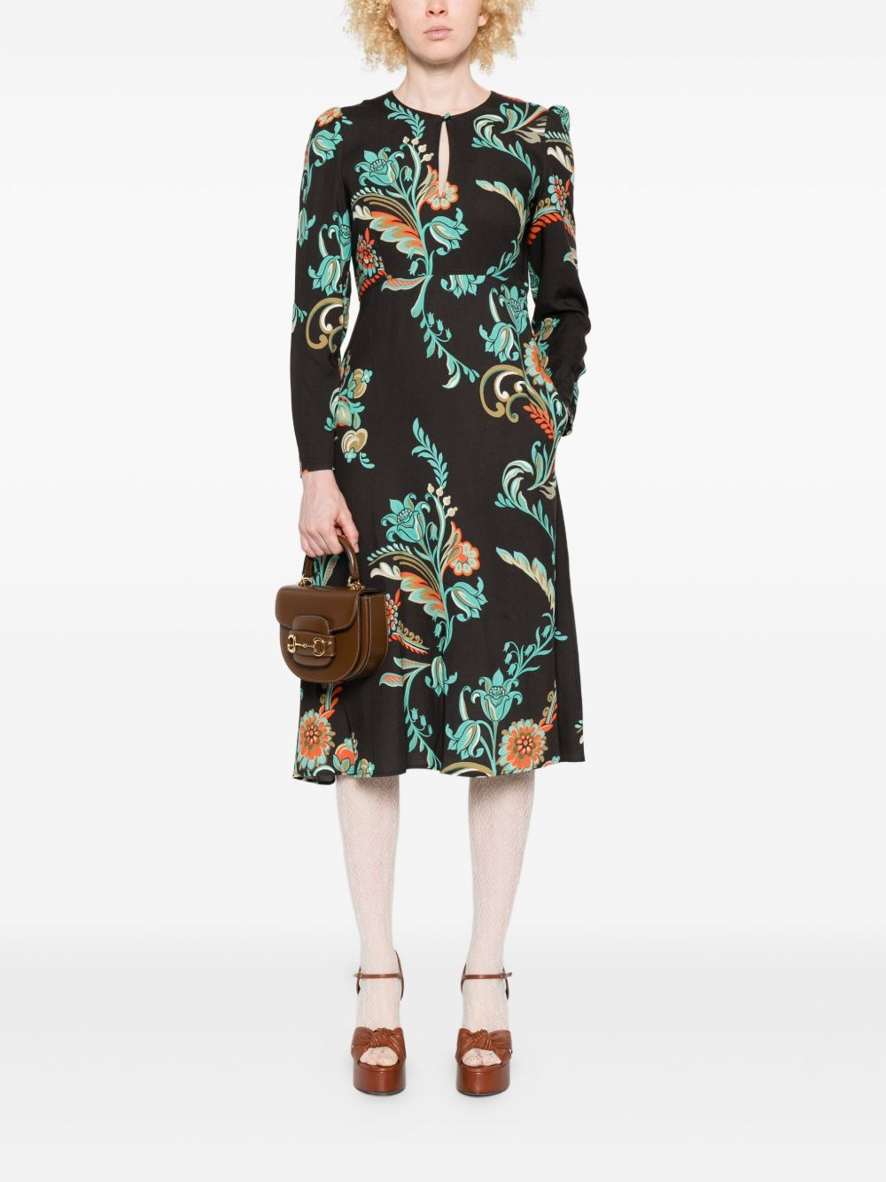 floral-print long-sleeve dress - 2