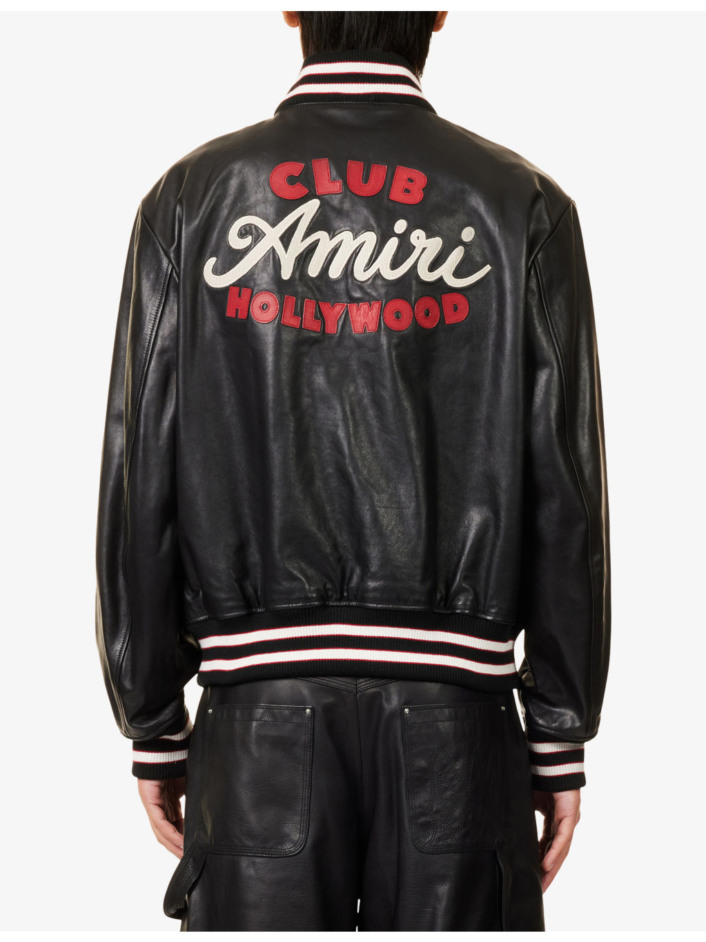 Club Amiri Leather Varsity Jacket - 4