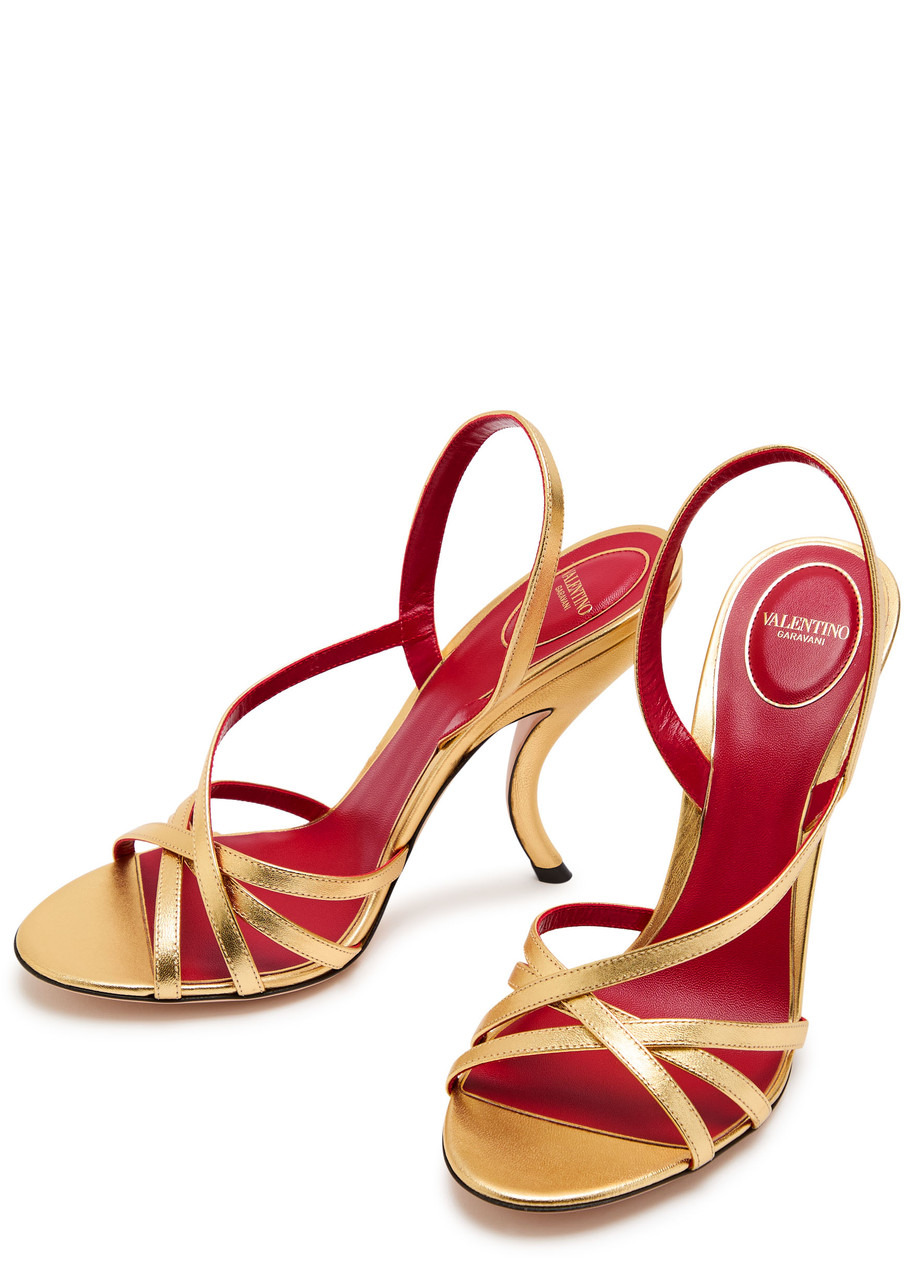 Valentino Fetishique Metallic Leather Sandals - 3