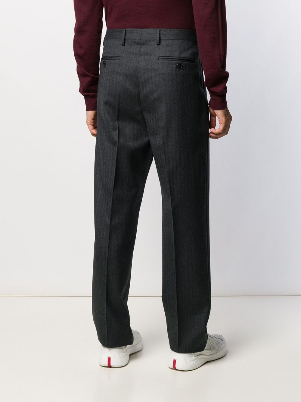 straight leg tailored trousers - 4