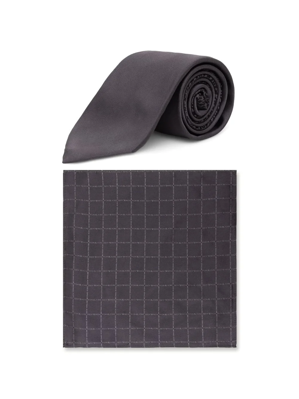 logo-print tie and pocket square set - 1