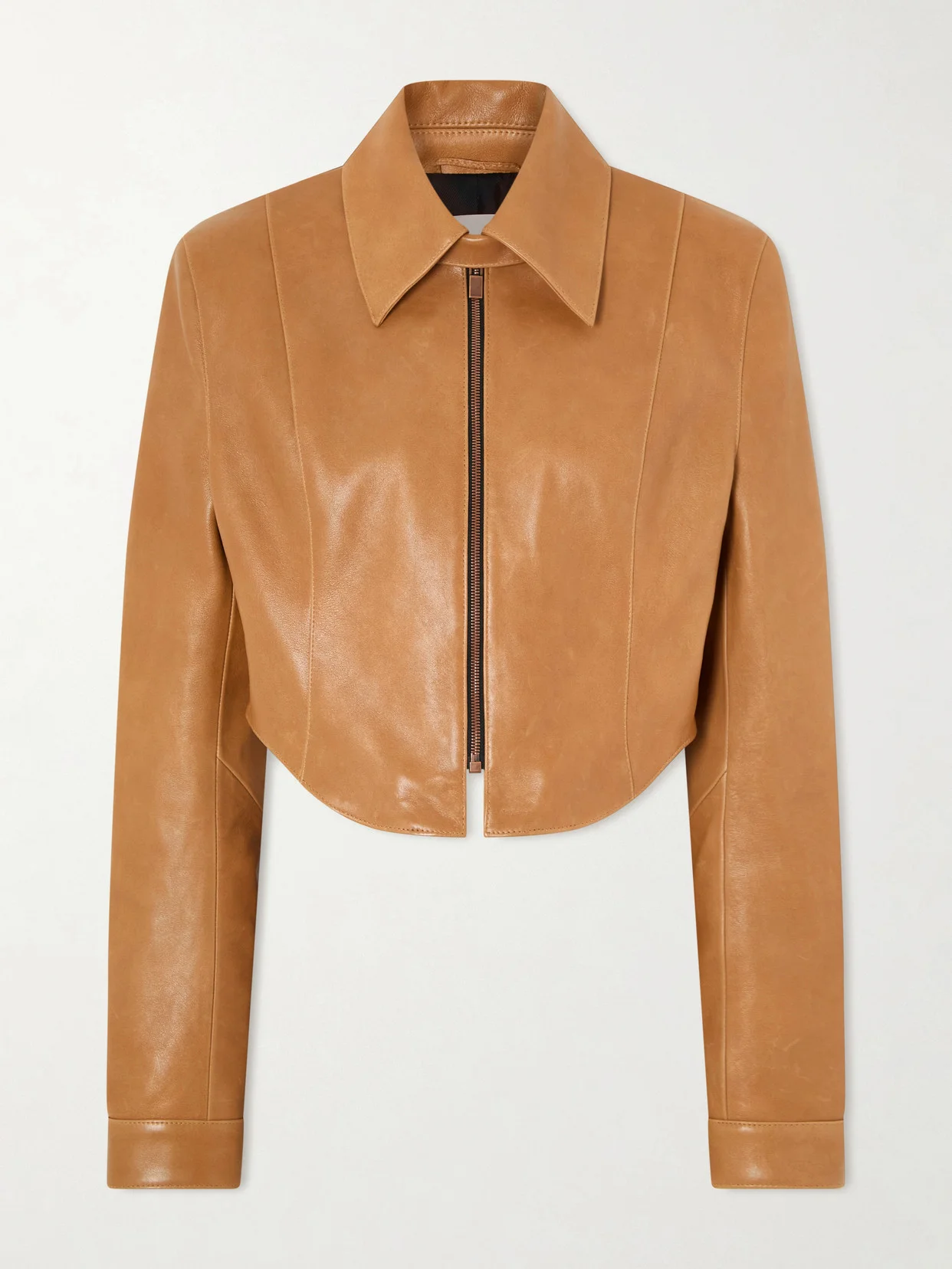 Cropped Leather Jacket - 1