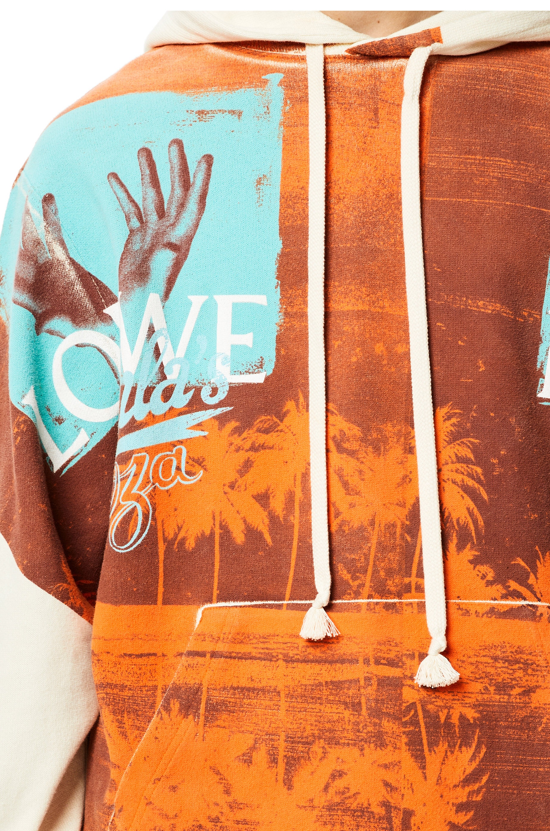 Tropical hands print hoodie in polyester - 5