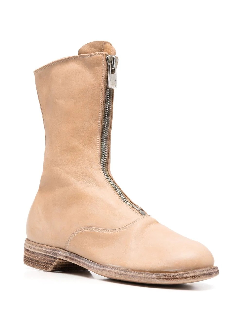 zip-up leather boots - 4