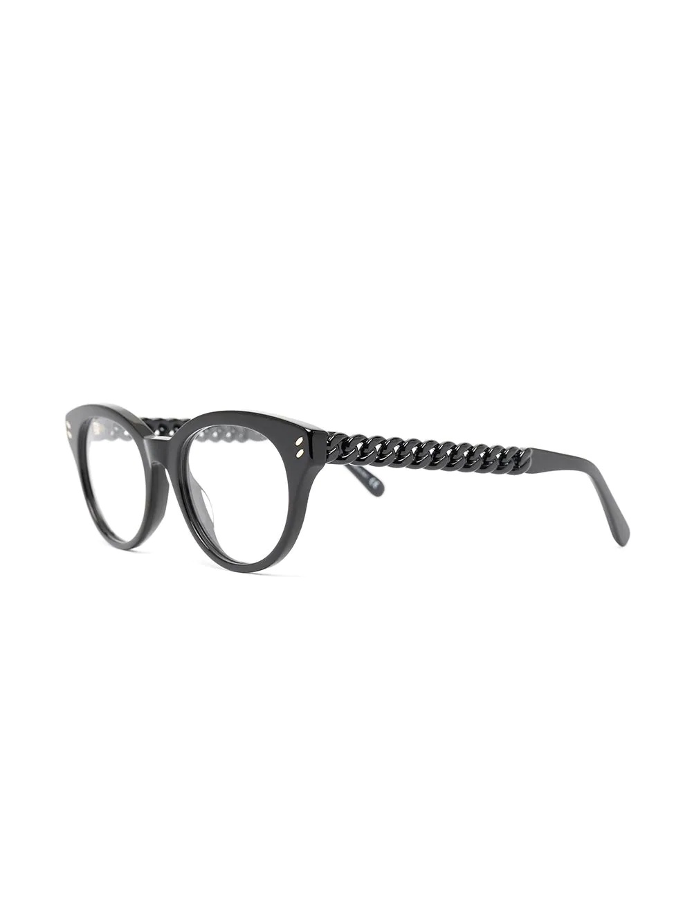 chain-effect round frame glasses - 2