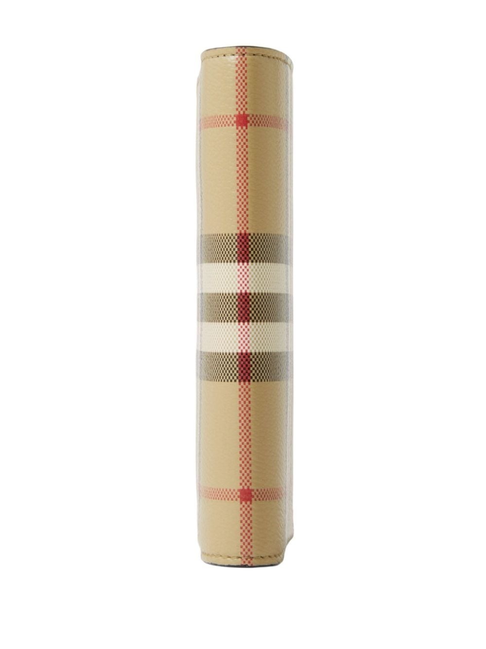 checkered leather passport holder - 4