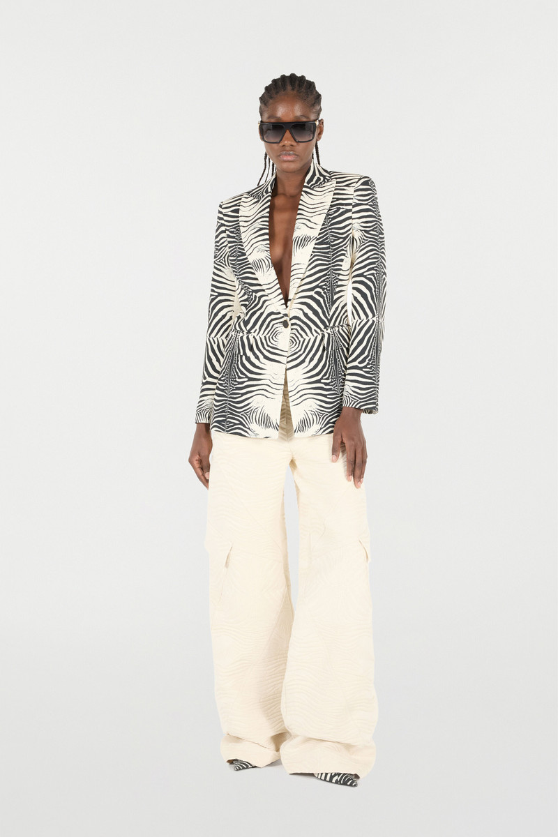 Roberto Cavalli Blazer With White Tigress Print outlook