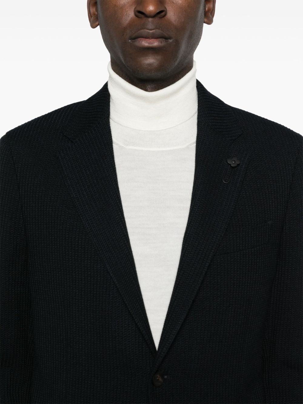 single-breasted textured blazer - 5