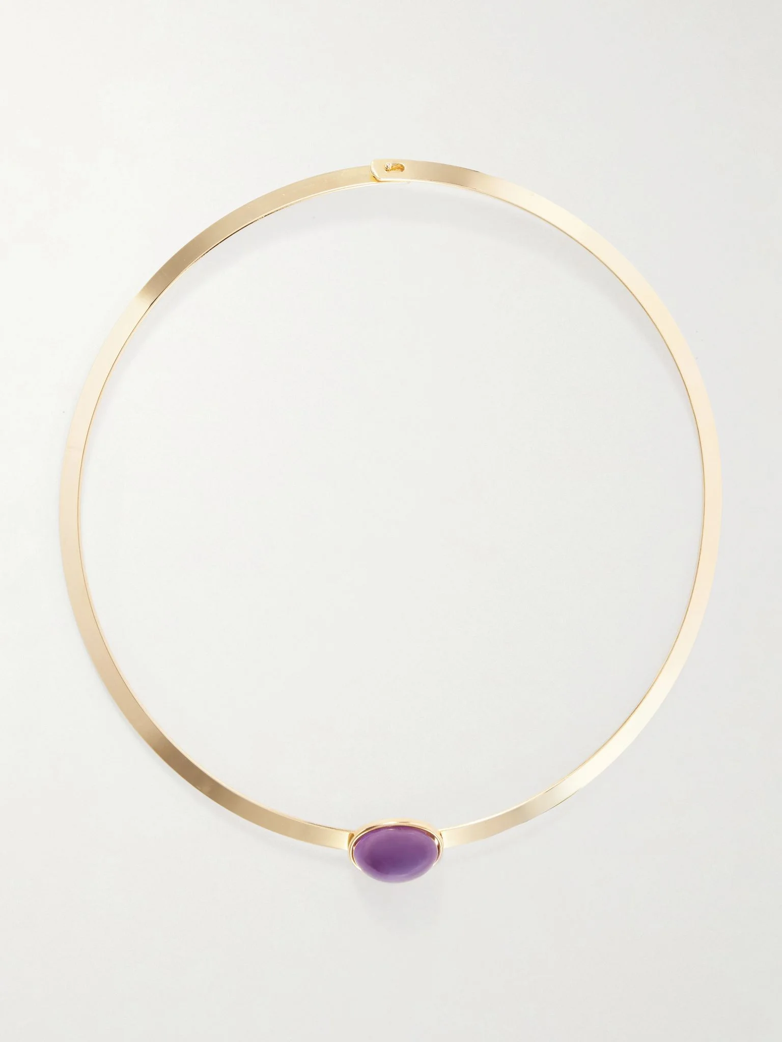 Elaine gold-plated amethyst necklace Dark purple - 1