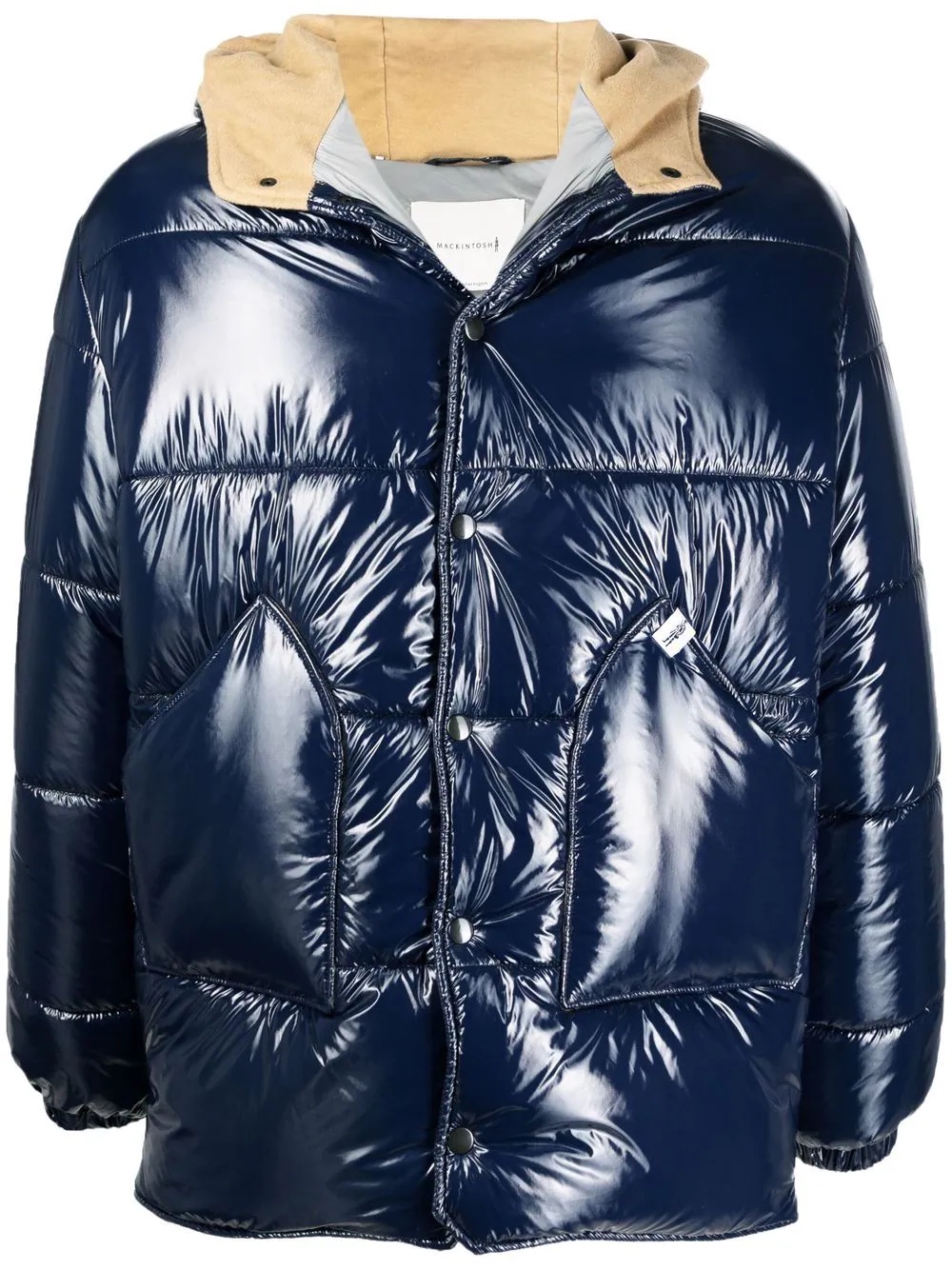 high-shine finish padded jacket - 1