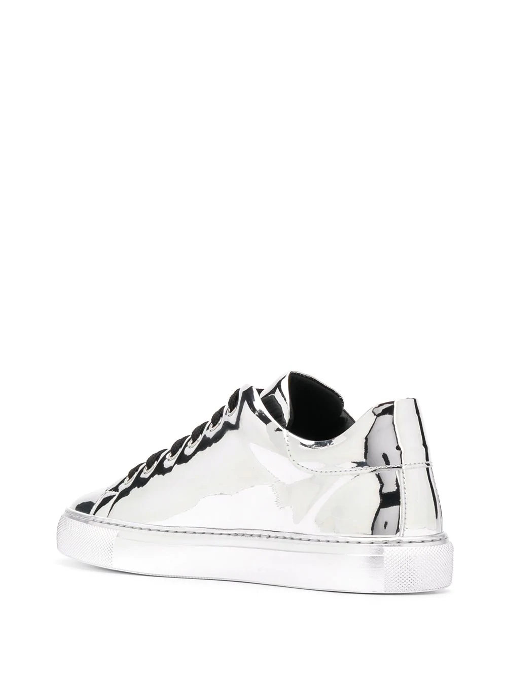 logo-print metallic sneakers - 3