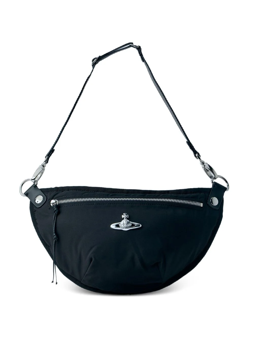 metallic hardware orb messenger bag - 1