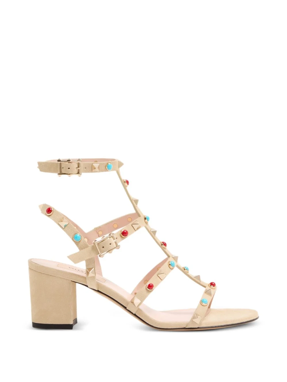 Rockstud Cabochon-embellished heeled sandals - 1