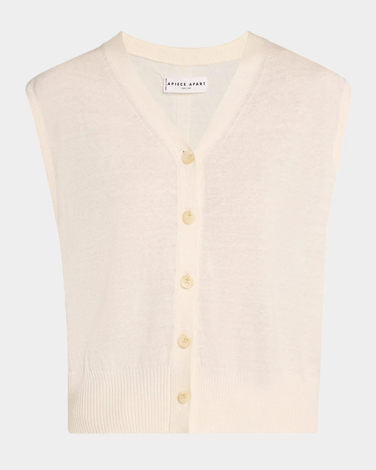Organic Linen-Cotton Knit Vest - 1