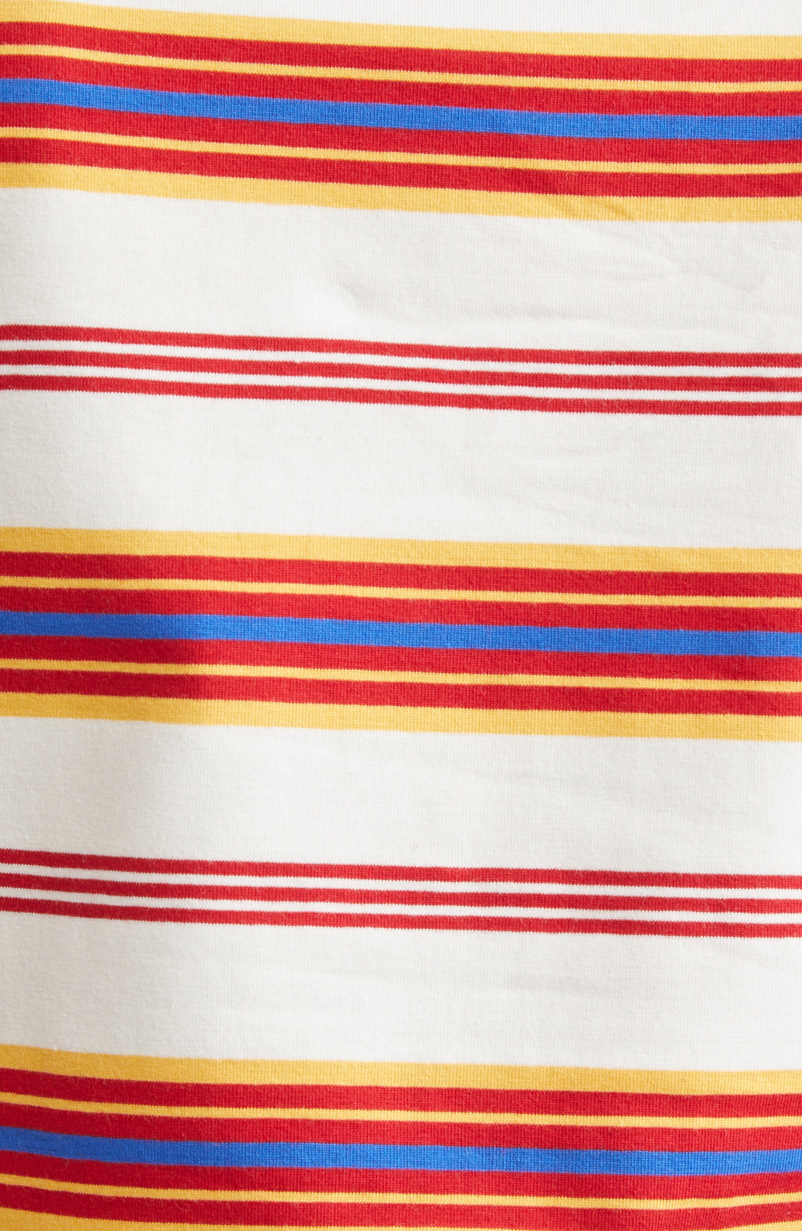 Rabanne Stripe Piercing Ring Crop T-Shirt in Stripes Cream /Orange / at Nordstrom - 7