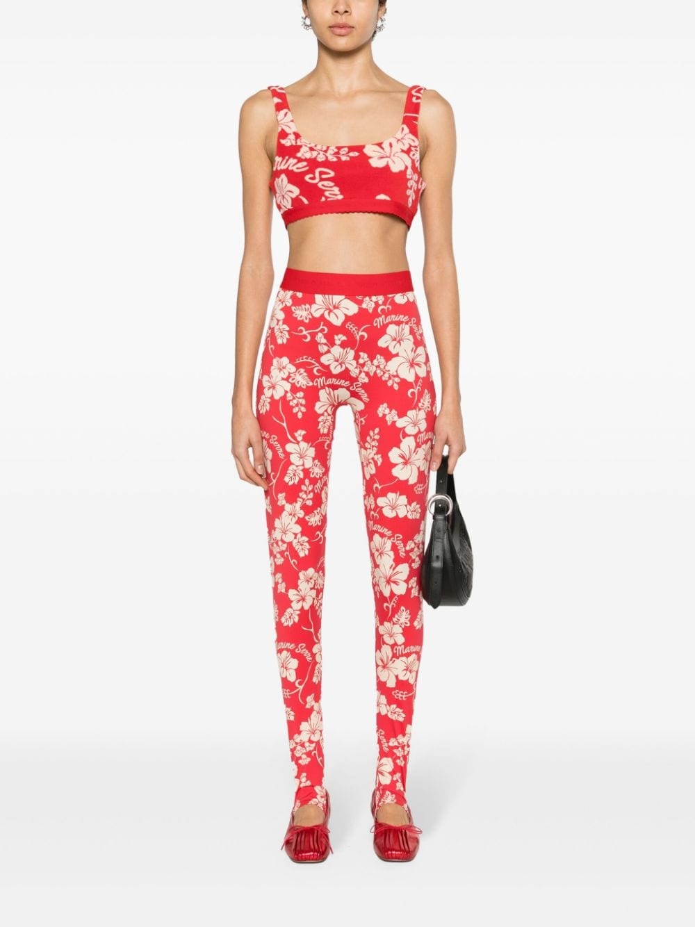 floral-jacquard towel bralette - 2