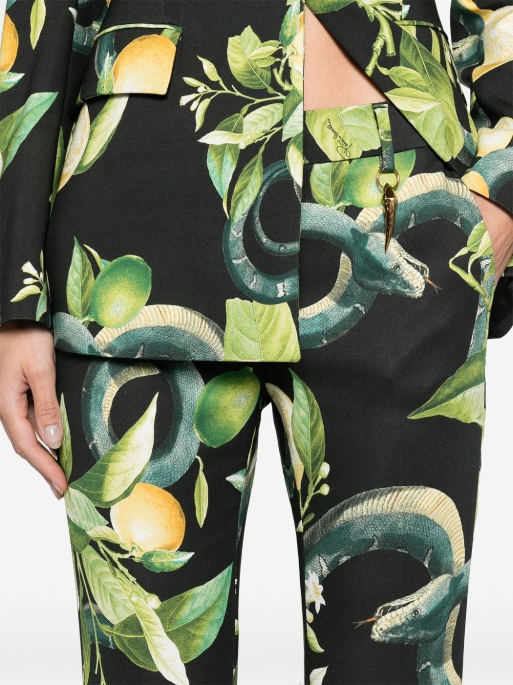 Lemon-print tailored trousers - 5