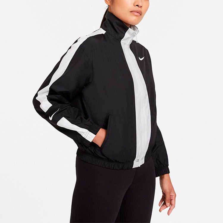 (WMNS) Nike Sportswear Repel Contrasting Colors Loose Woven Jacket Autumn Black CZ8801-010 - 5