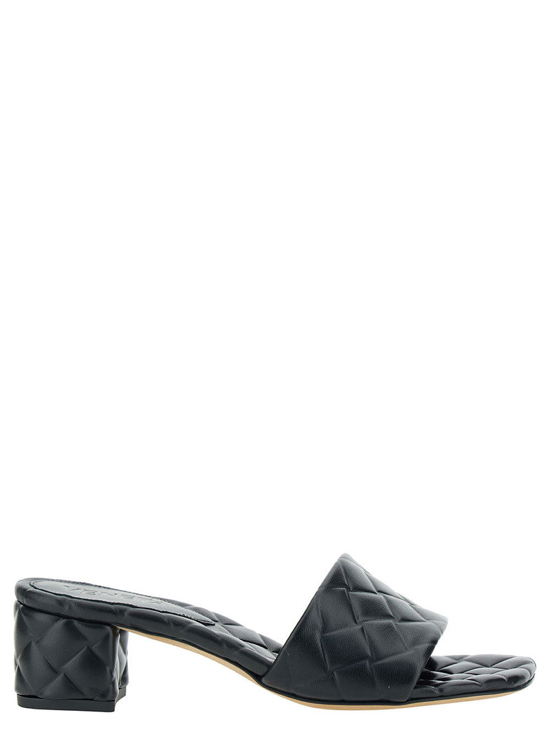 Bottega Veneta Women Black Mules With Intreccio Motif In Leather Woman - 1