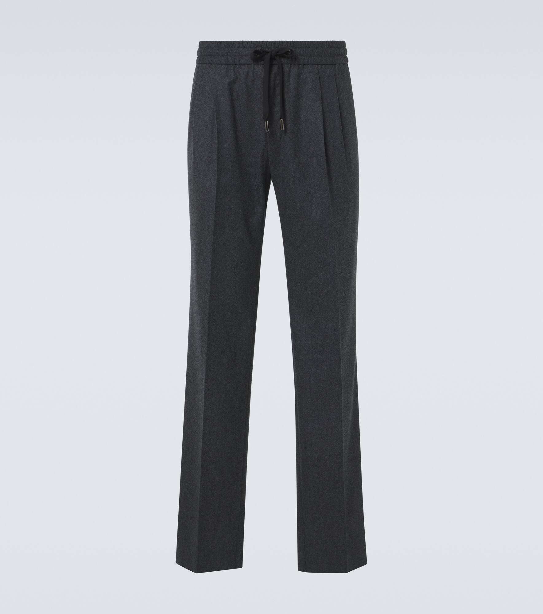 Virgin wool flannel straight pants - 1