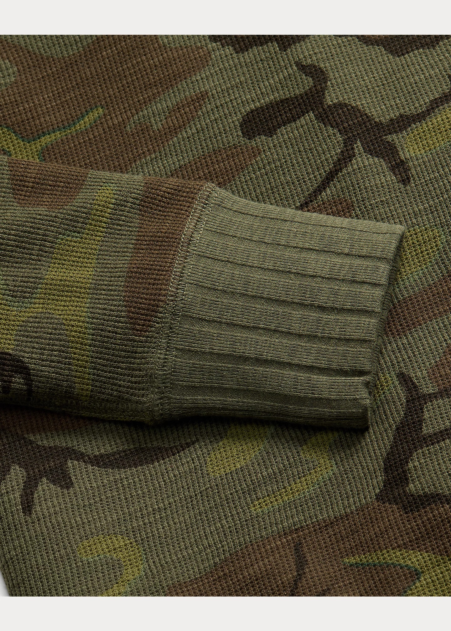 Camo Waffle-Knit Henley Shirt - 3