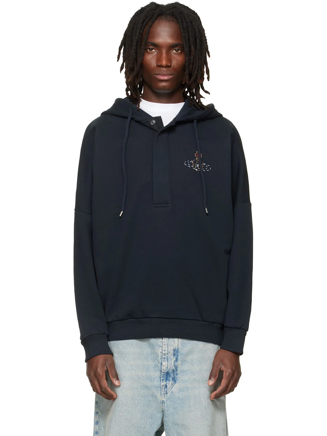 Navy Batwing Hoodie - 1