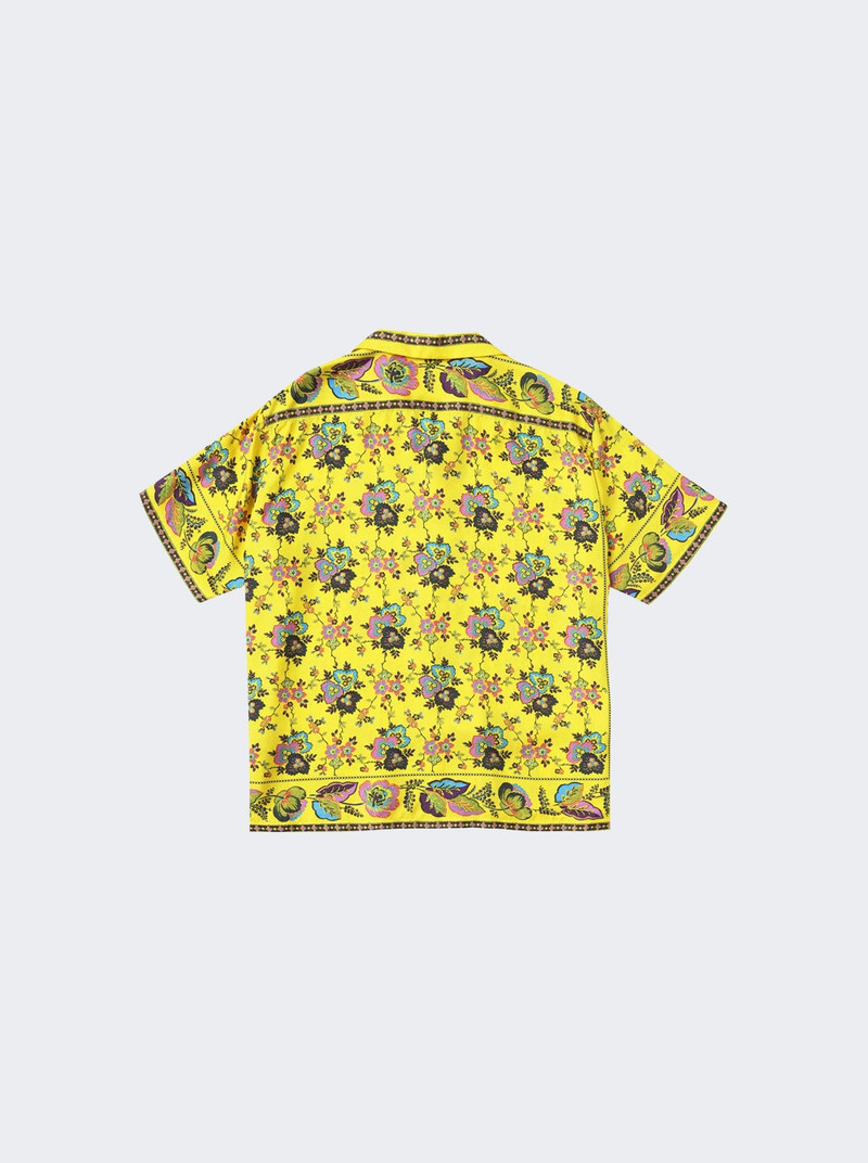 vowels Short Sleeve Silk Scarf Shirt Yellow outlook