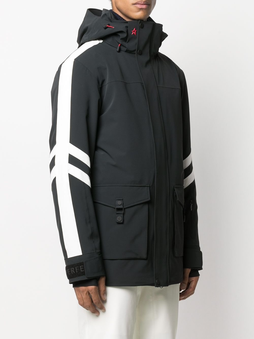 side stripe detail hooded jacket - 3