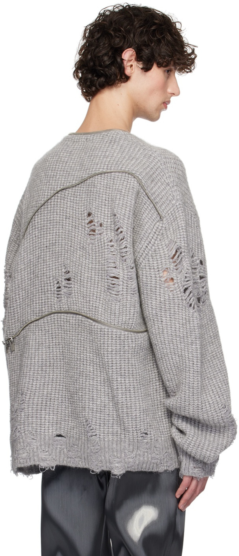 Gray Distressed Sweater 3