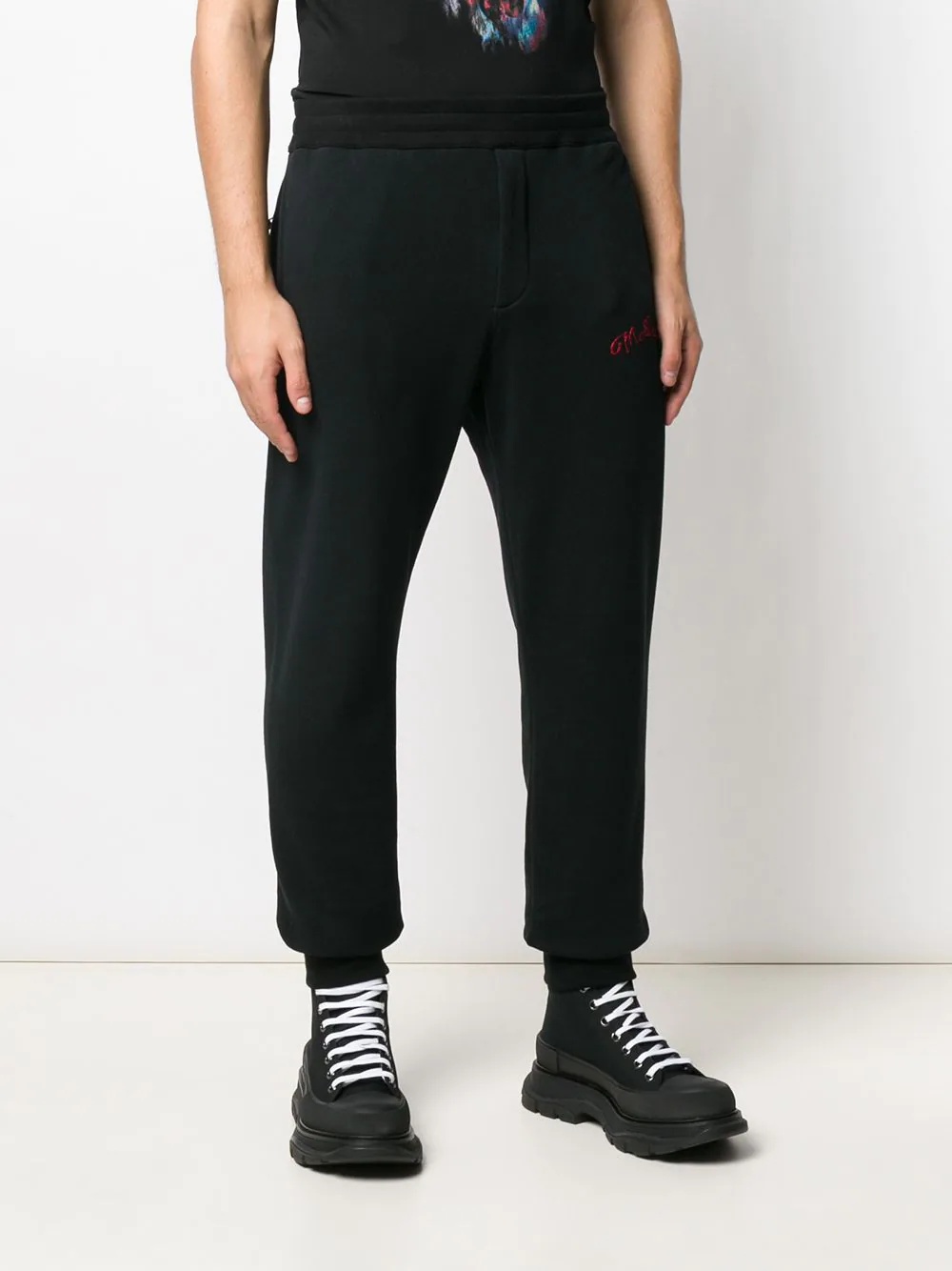 logo embroidered track pants - 3