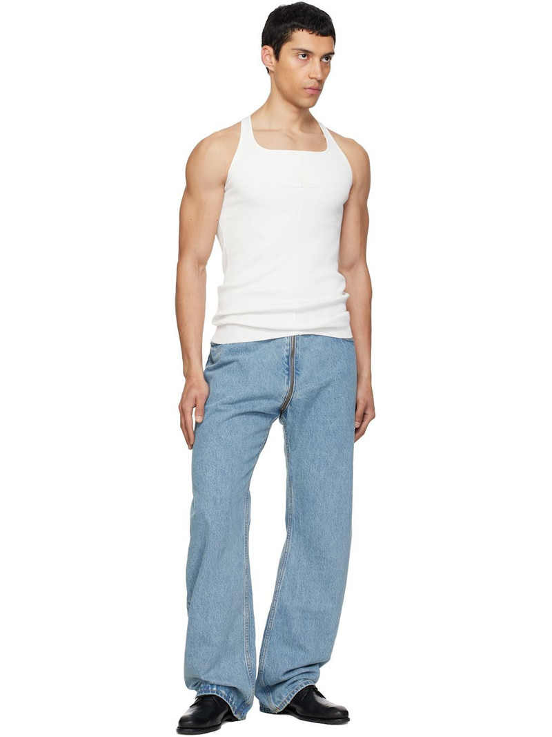 VETEMENTS Blue Allover Zip O-Leg Jeans outlook