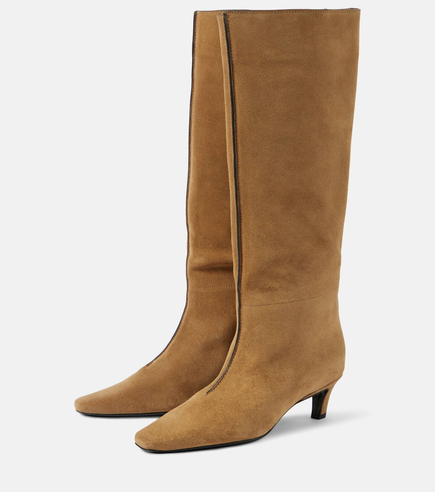 Wide Shaft suede knee-high boots - 5