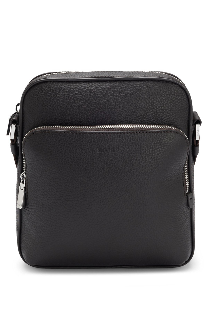 REPORTER BAG IN ITALIAN LEATHER WITH EMBOSSED LOGO 1