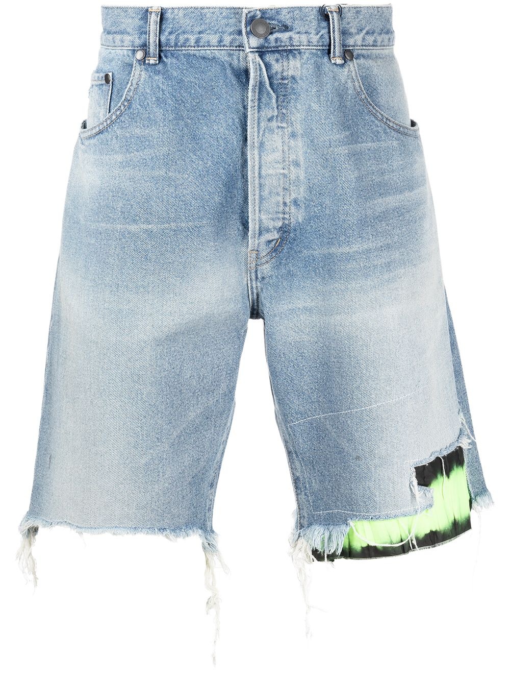 distressed denim shorts - 1