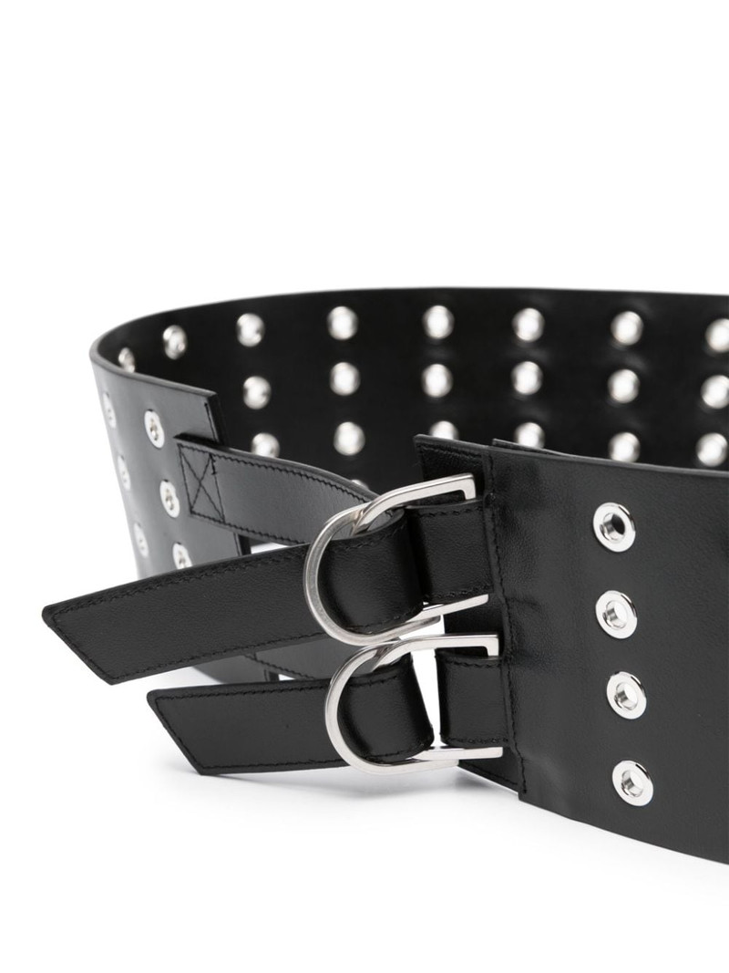 Blumarine eyelet embellished leather belt outlook