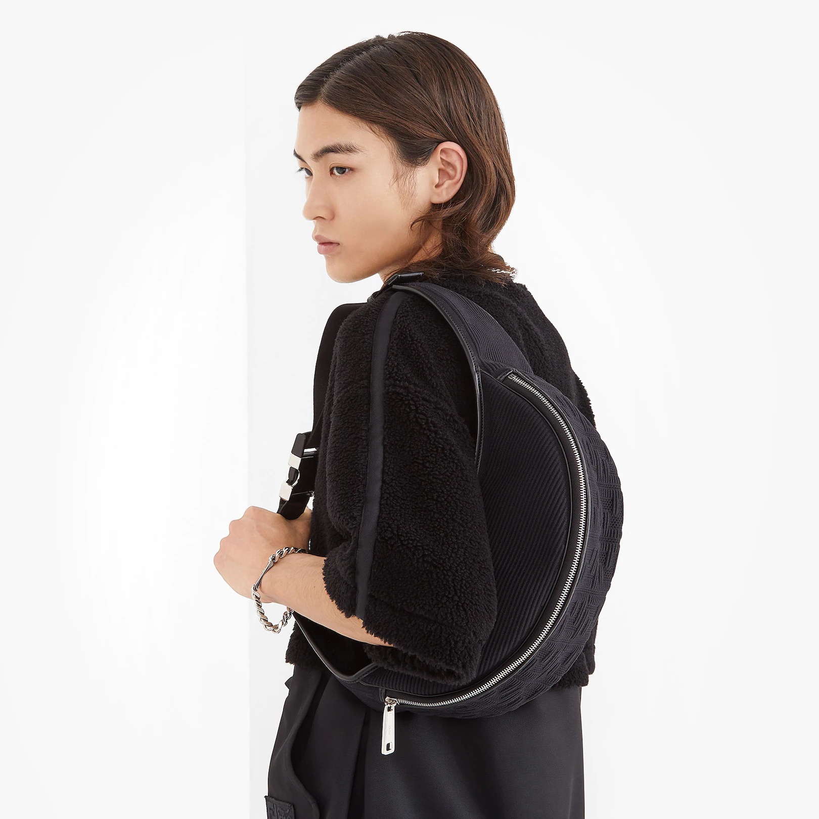 Black fabric belt bag - 6