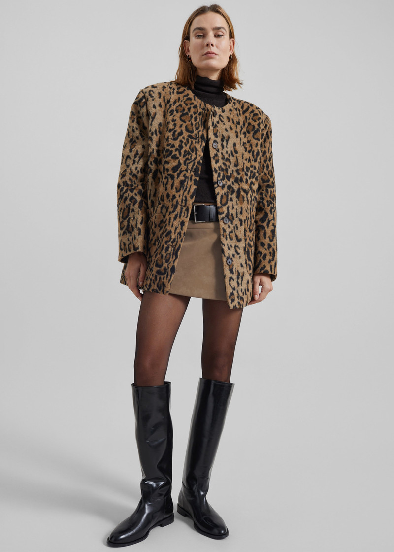 Evolene Boxy Jacket - Leopard Brown 4