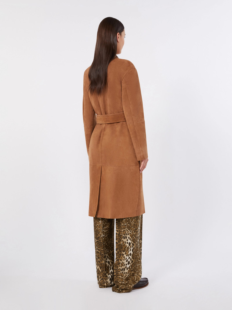 PORTICI Suede duster coat - CAMEL 4