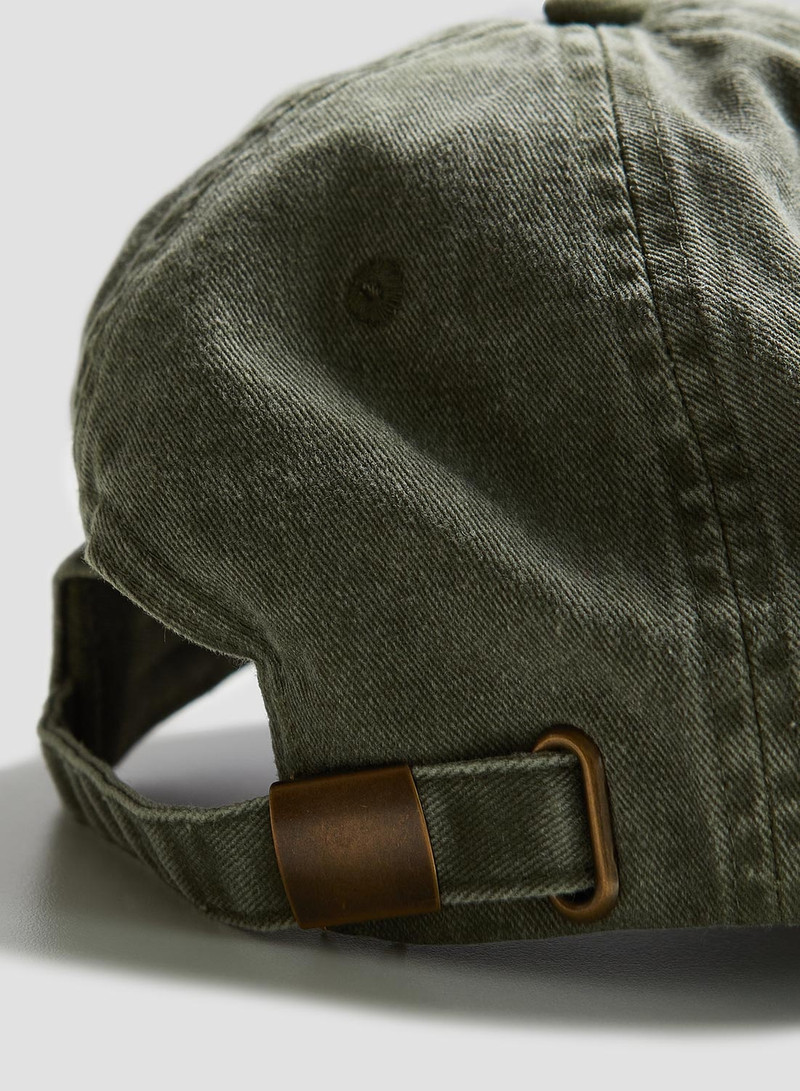 Vintage 6 Panel Cap in Washed Olive 3