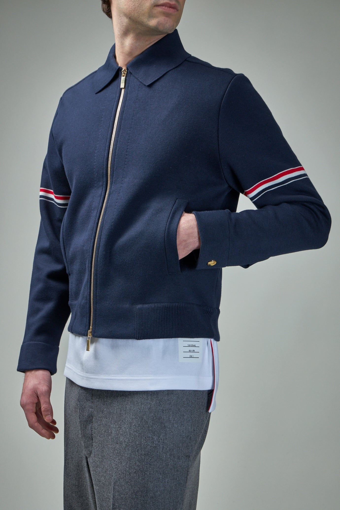 Jersey Stitch Loop Back Bonded Zip Up Jacket - 4