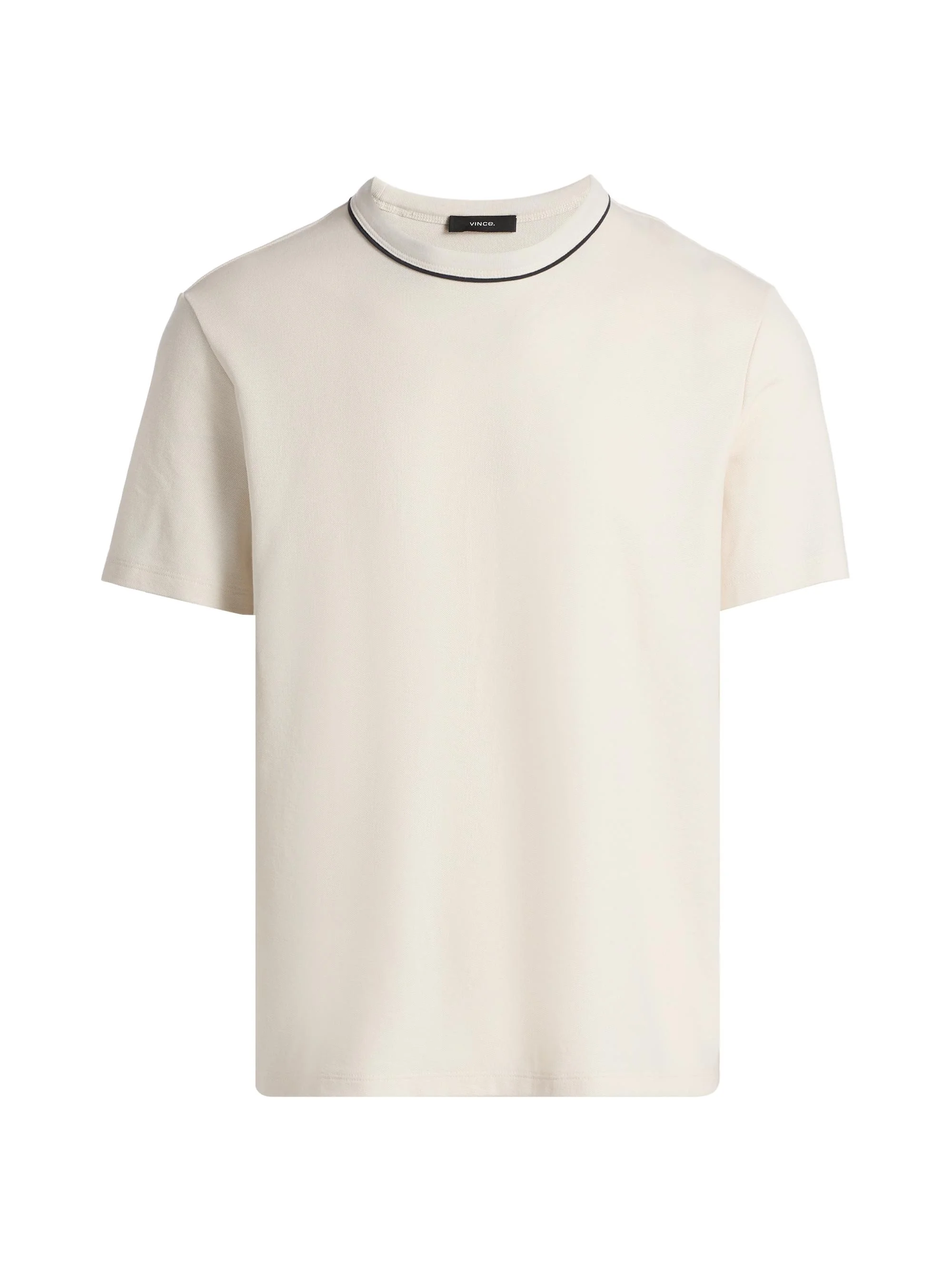 Men's Tipped Crewneck Pima Cotton T-Shirt - Blanco - 1
