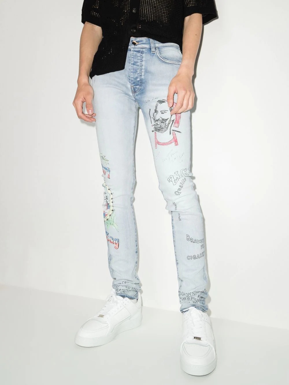 x Zig Zag motif-print skinny jeans - 2