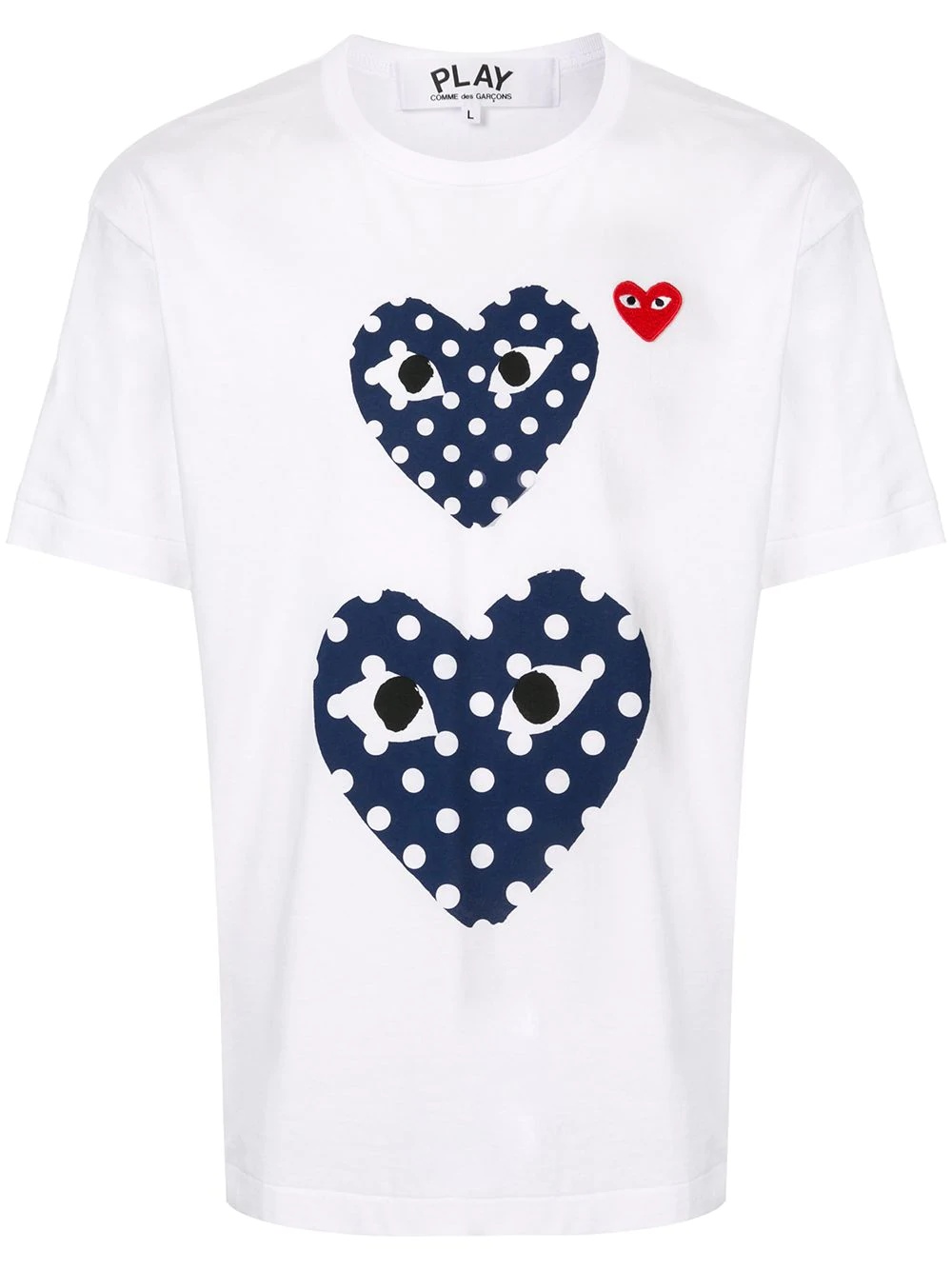 heart print crew neck T-shirt - 1