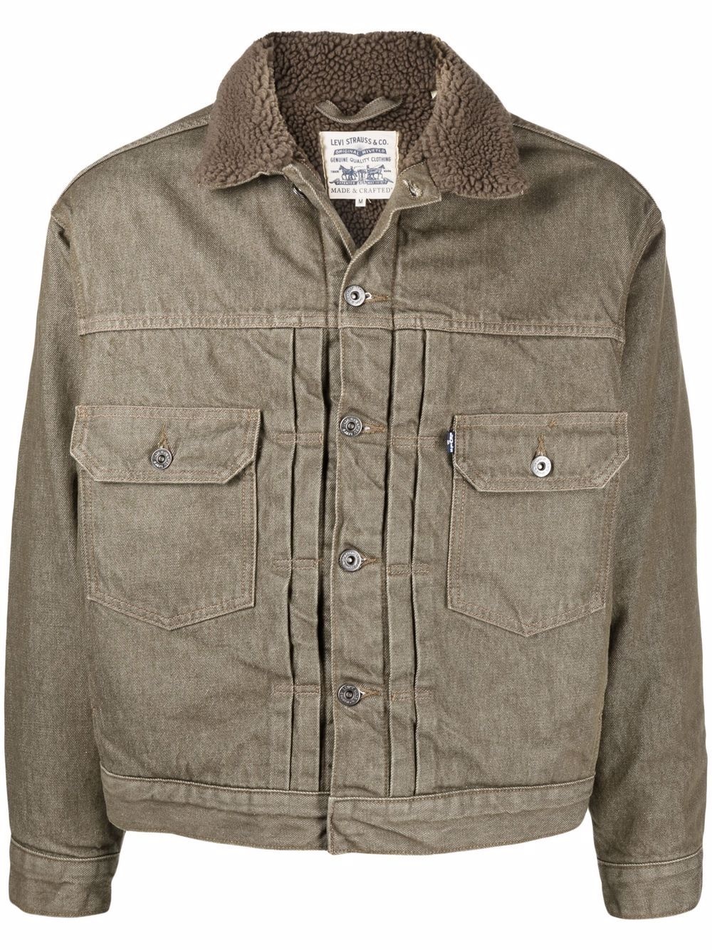 button-down denim jacket - 1