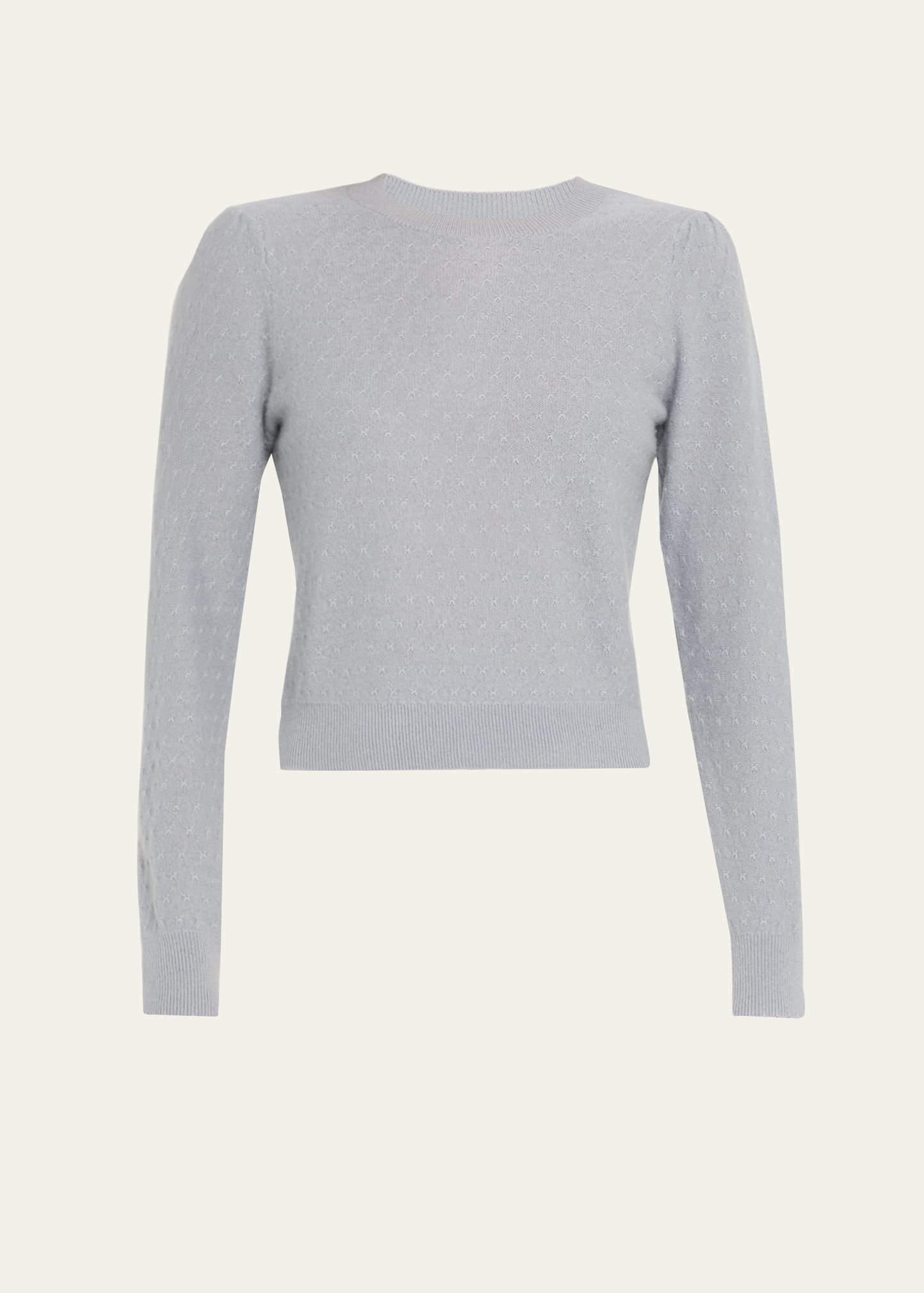 Cashmere Pointelle Crewneck Sweater - 1