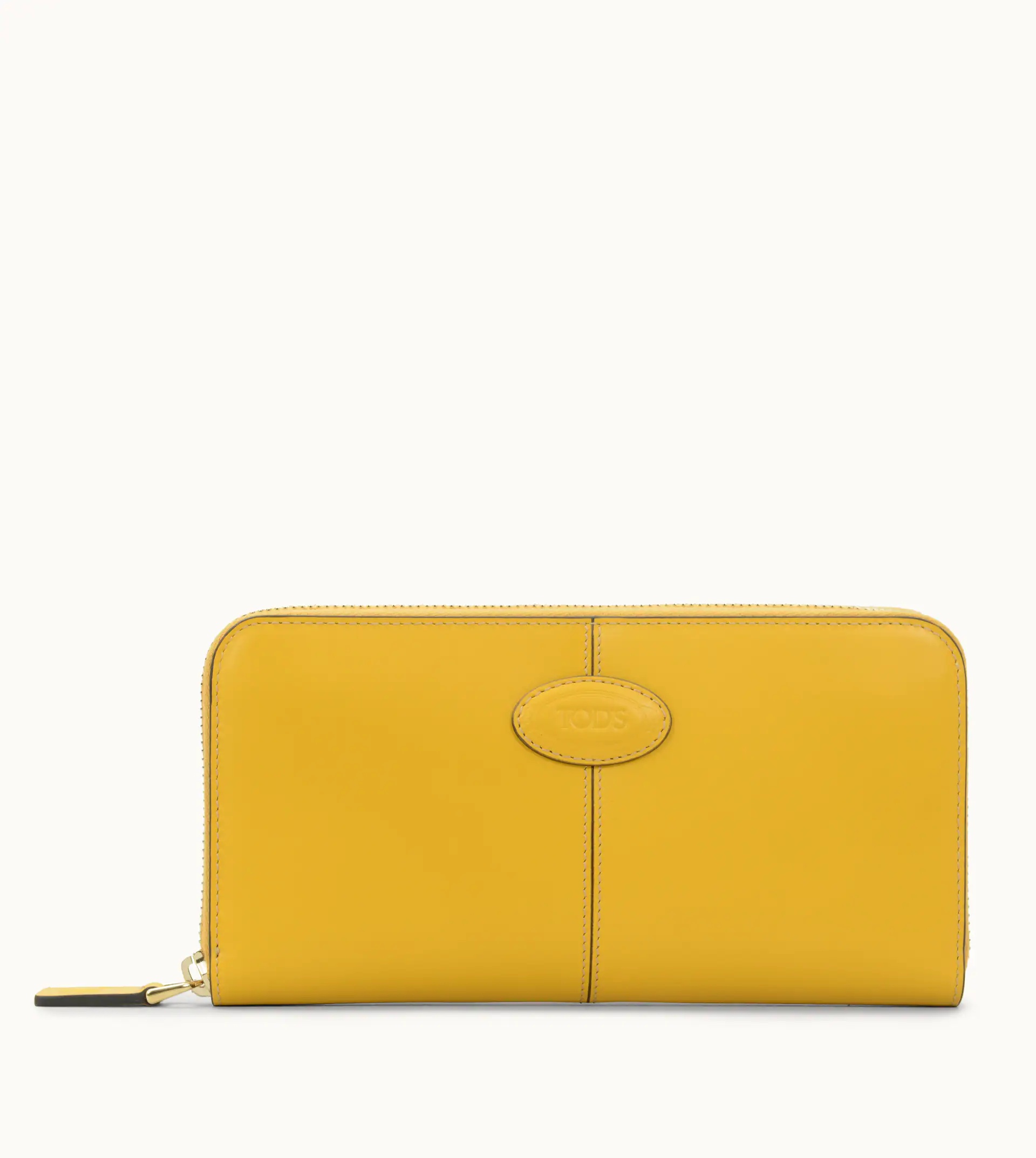 PURSE IN LEATHER - YELLOW - 1